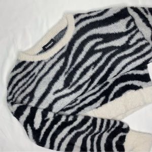 Express Zebra print pull over sweater
